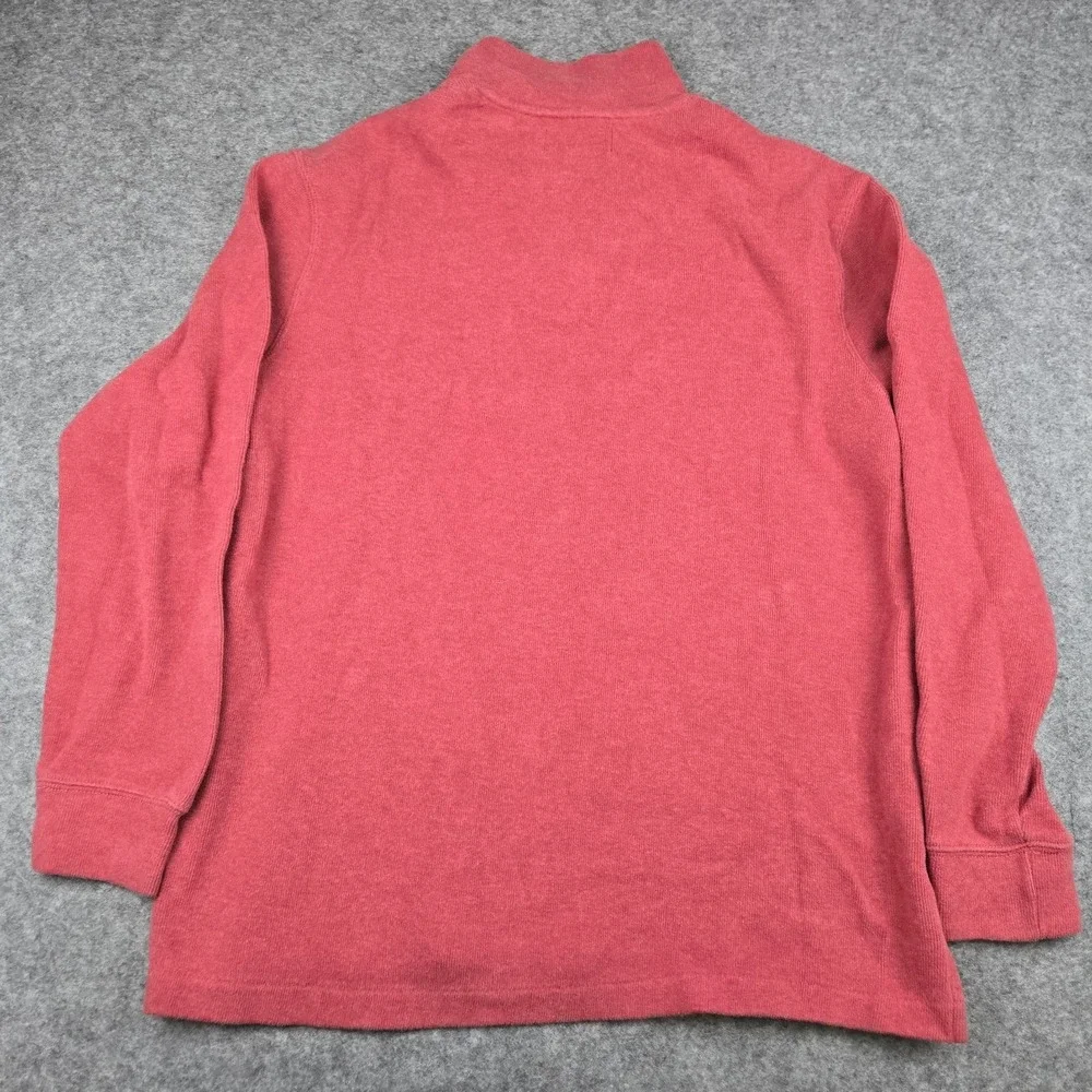 Polo Ralph Lauren Sweater Mens L Red Knit Cotton 1/4 Zip Pullover Preppy Pony - Picture 6 of 6